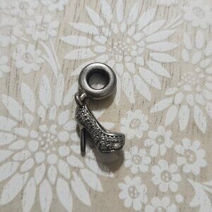 Pandora Sterling Silver Pave Shoe Heels Stiletto Fashion Bead Charm